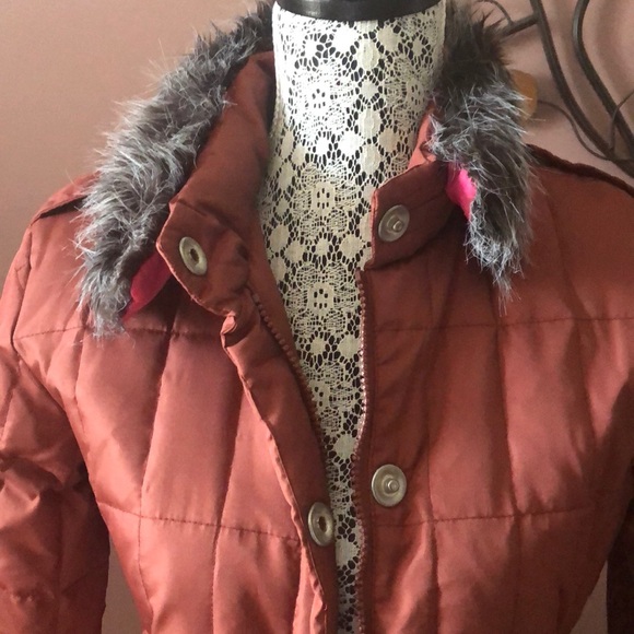 Full Length Down Burgundy Coat Size XS - Picture 7 of 11
